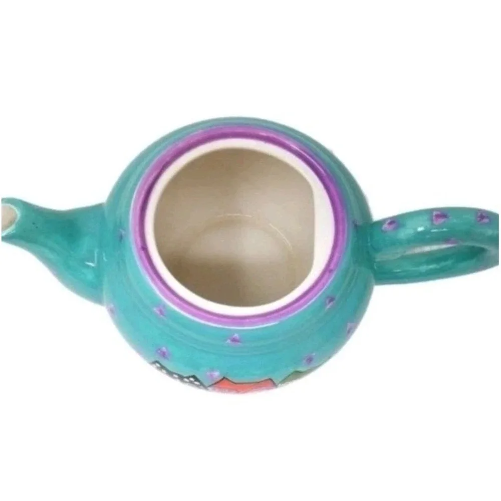 1998 Laurel Burch Turquoise Cat Teapot Fantastic Felines Design Studio Henriksen